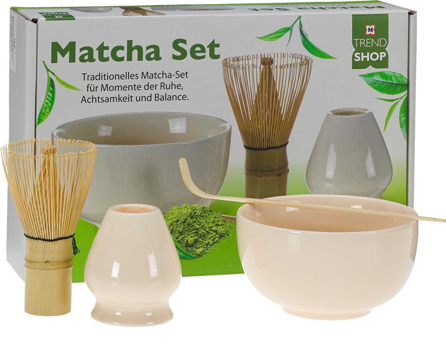 TRENDSHOP Matcha Set 4-tlg.