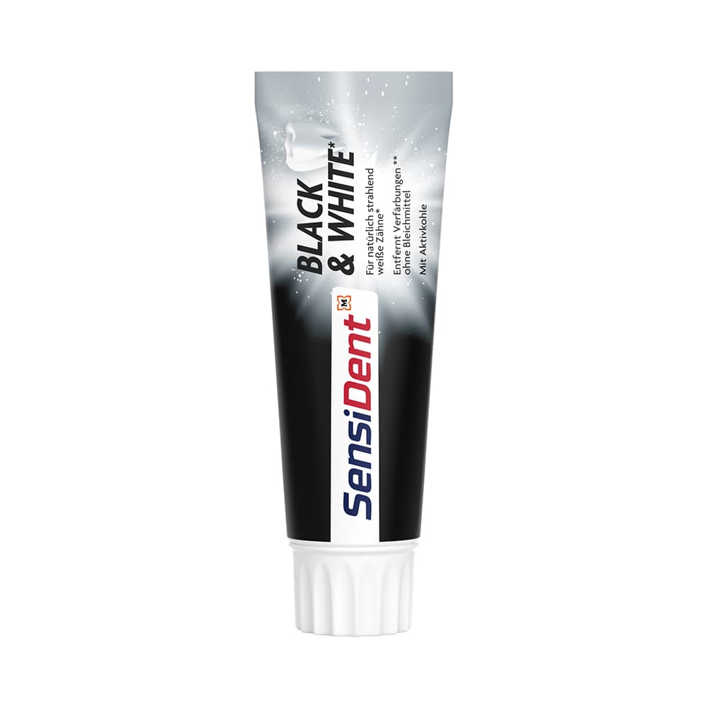 SensiDent Zahncreme Black & White Aktivkohle