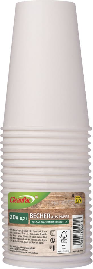 CleanPac nature Pappbecher 0,2l