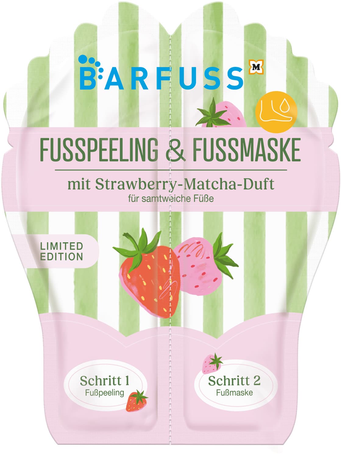 BARFUSS Fusspeeling und Maske Strawberry Matcha