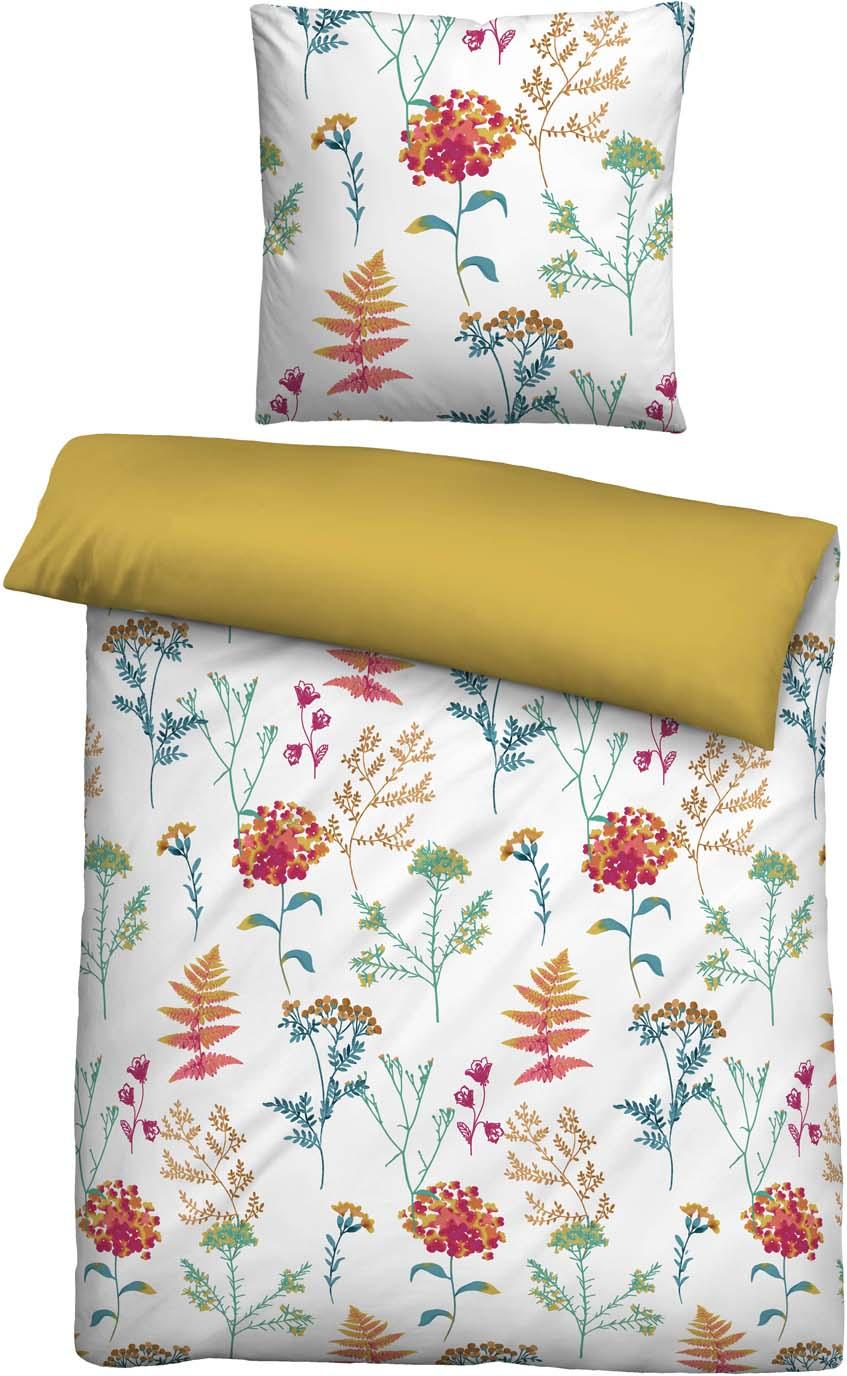 biberna Satin Bettwäsche Floral 80x80cm, 135x200cm