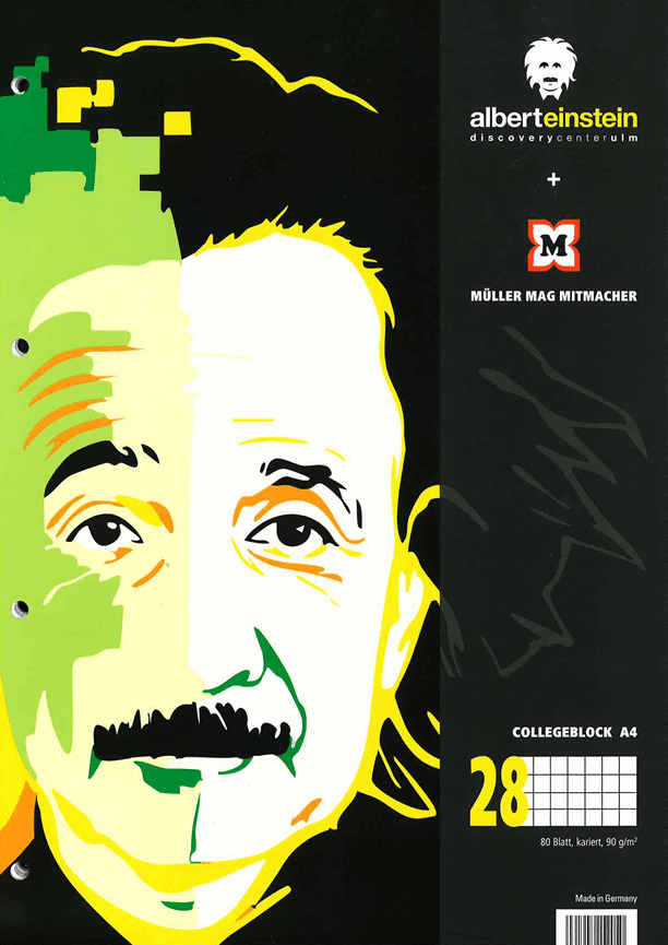 Müller Collegeblock A4 Lineatur 28 Motiv Albert Einstein 