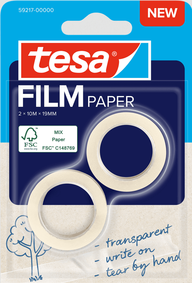 tesafilm® Papier- transparentes Papier 2x10mx19 mm