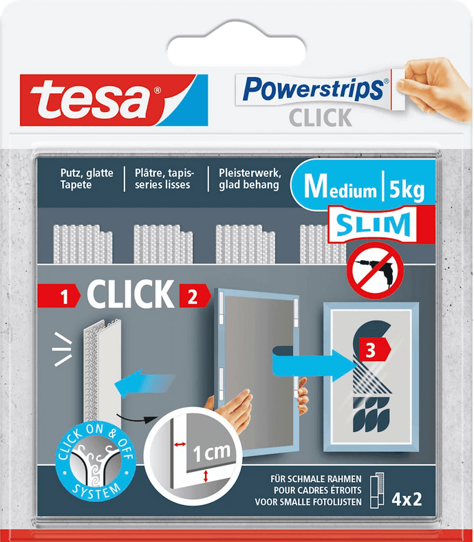 tesa Powerstrips CLICK Medium Slim