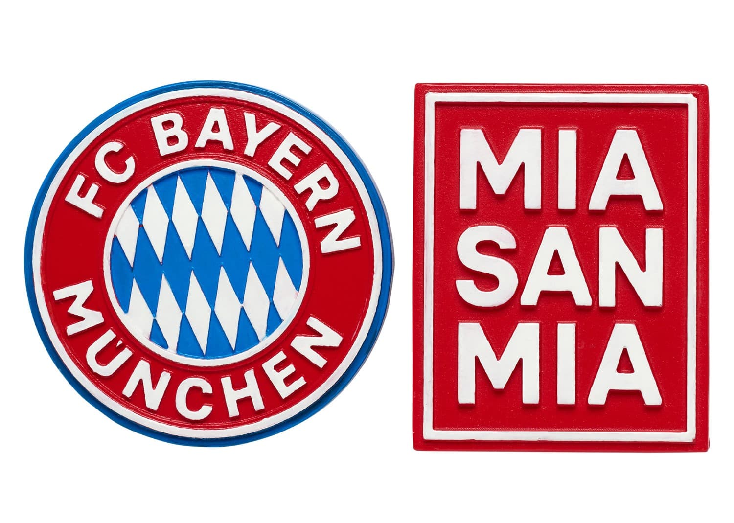 FC BAYERN MÜNCHEN Magnet Logo & Mia san Mia 2er Set