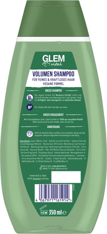 Glem Vital Volumen Shampoo Rosmarin