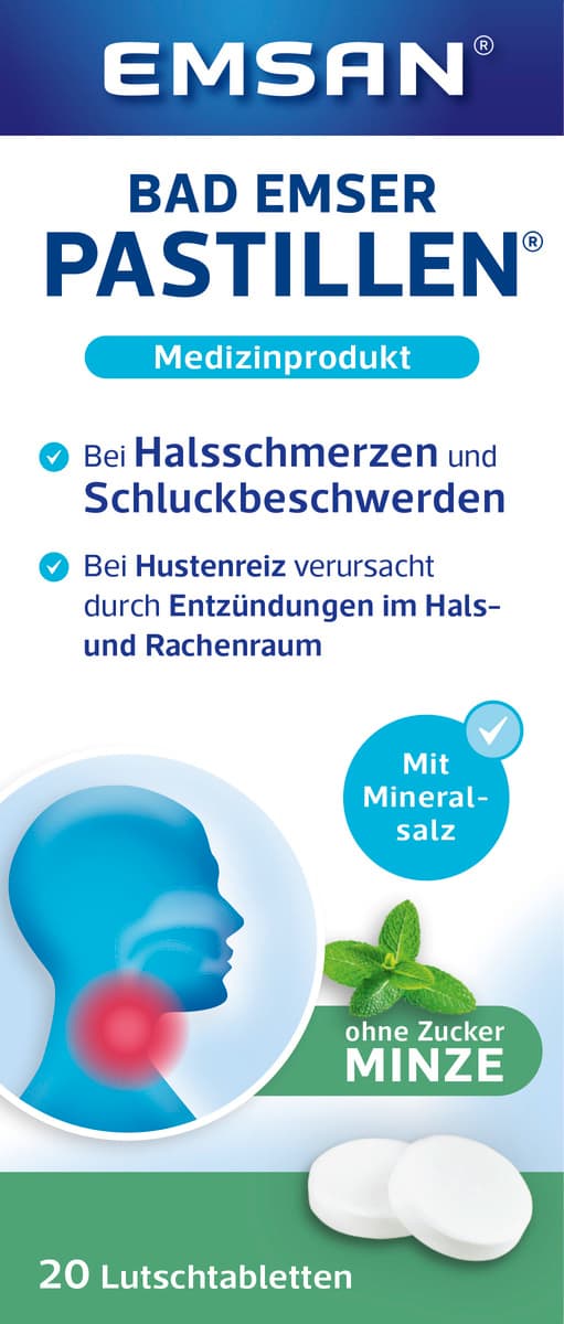 Emsan Bad Emser Pastillen® ohne Zucker Minze
