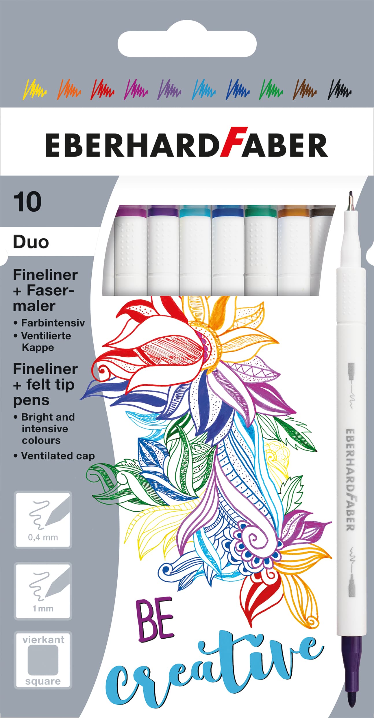 EBERHARD FABER Duo Fineliner+Fasermaler 10er Kartonetui 
