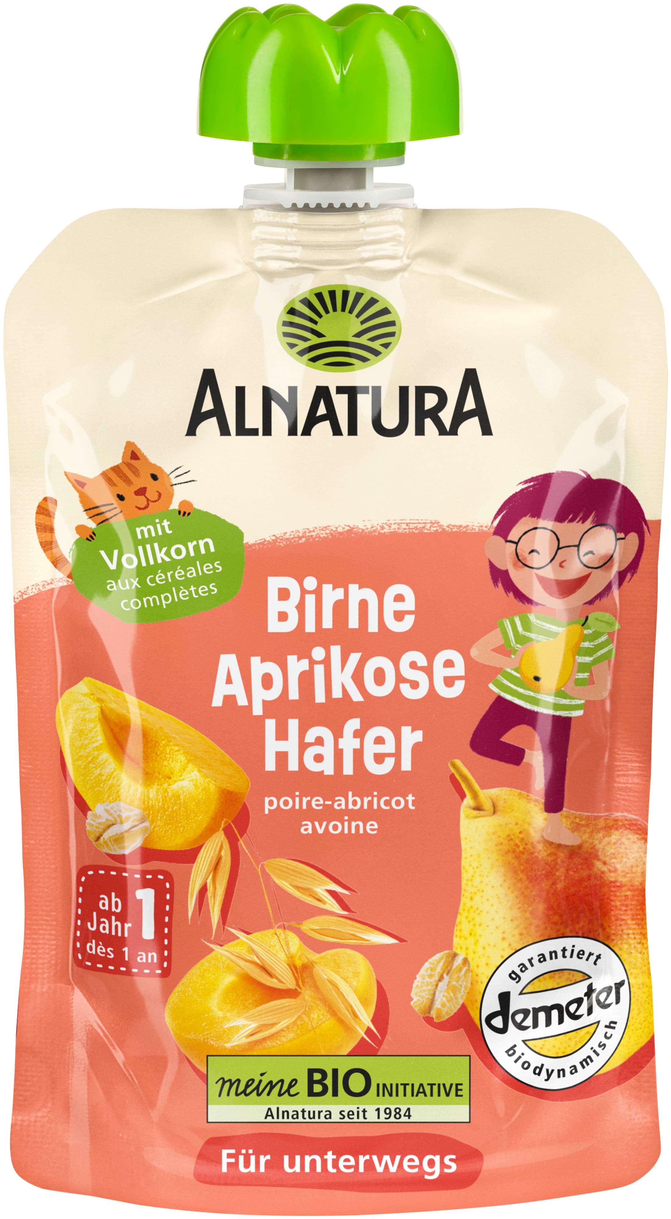 Alnatura Bio Quetschbeutel Birne-Aprikose-Hafer (Ab 1 Jahr)