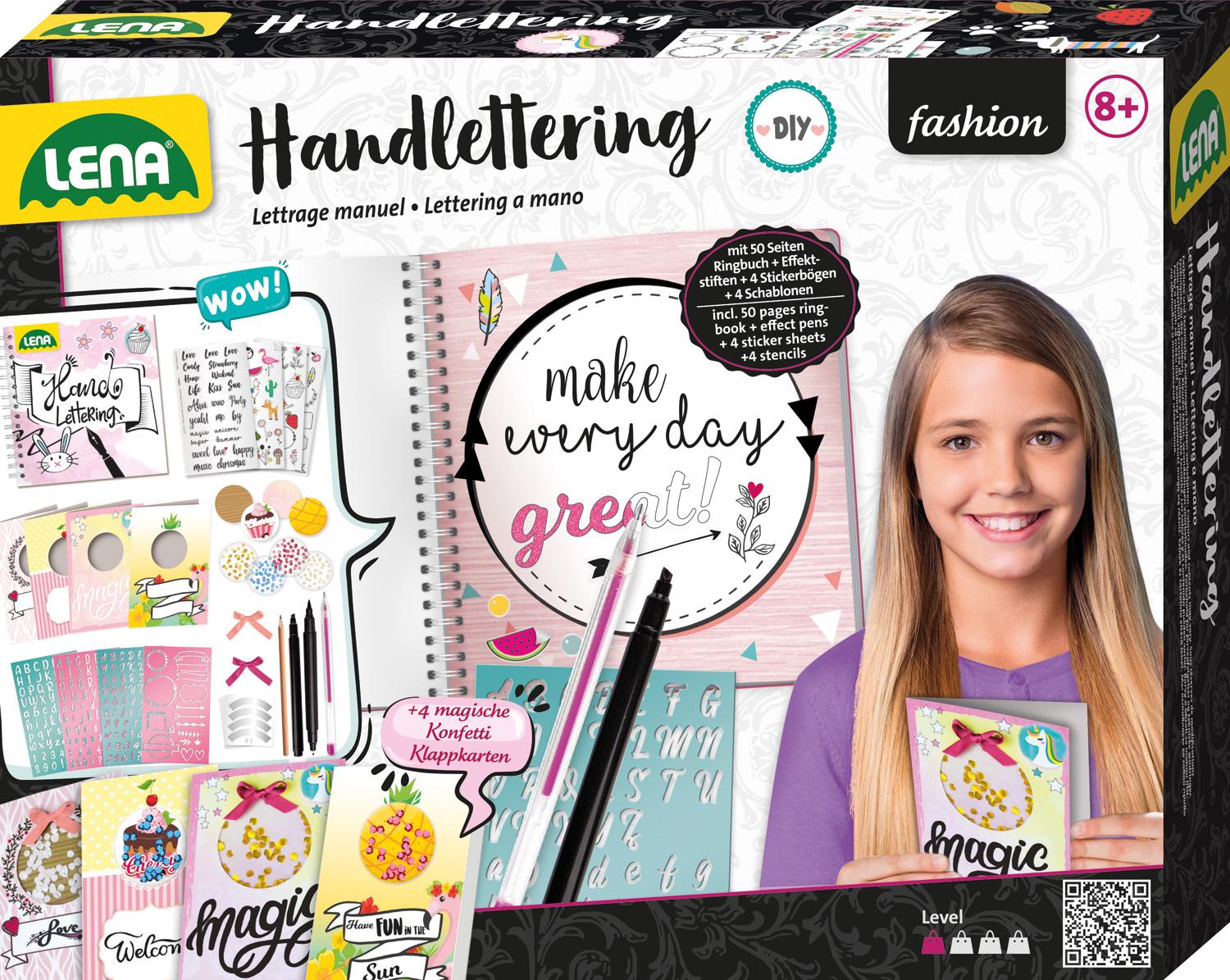 Lena - Handlettering, groß, Faltschachtel
