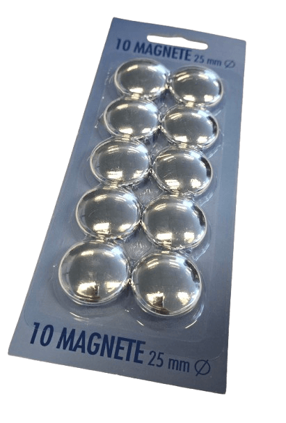 Magnete 25mm silber 10 Stück