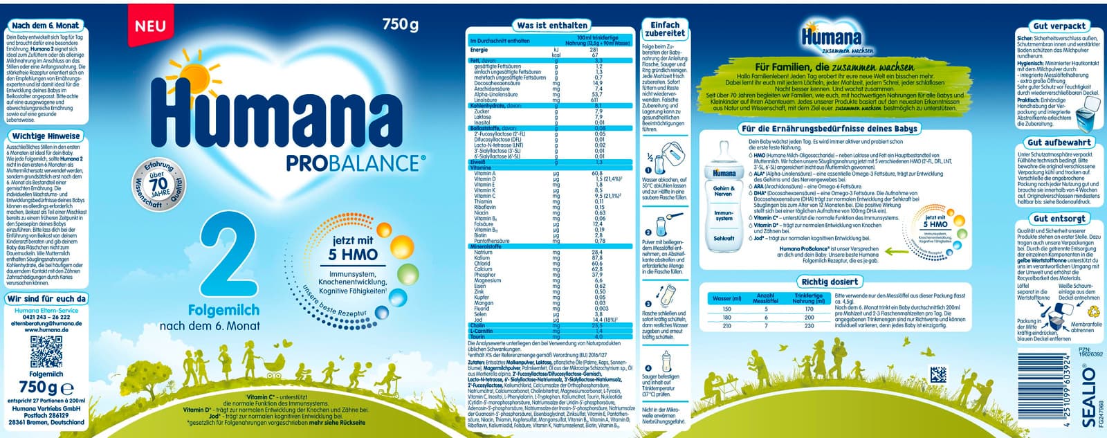 Produktbild Humana Folgemilch ProBalance 2 5HMO  2 von 2