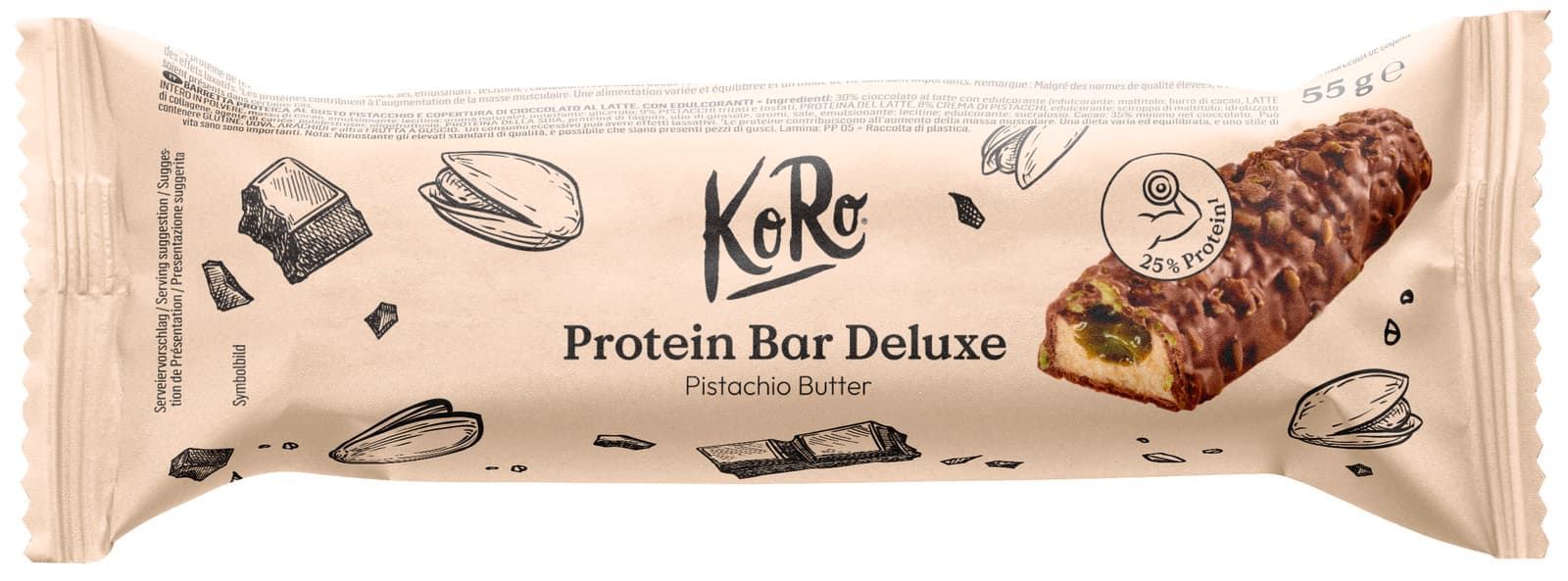 KoRo Protein Bar Deluxe with Pistachio Butter