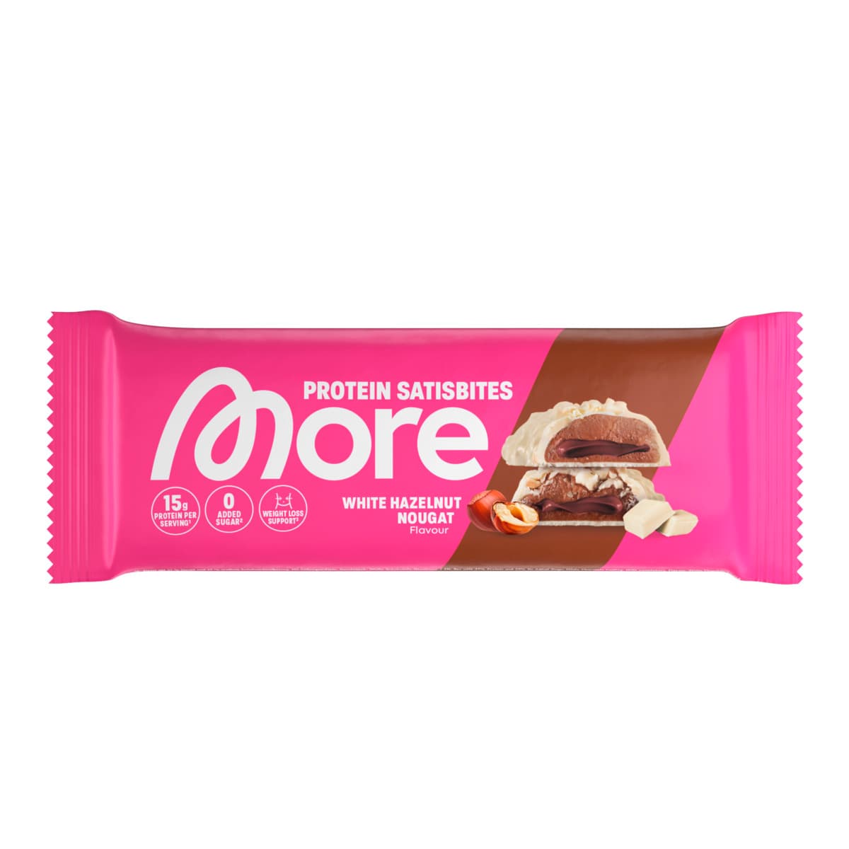 More Proteinriegel Satisbite Bar White Hazelnut Nougat