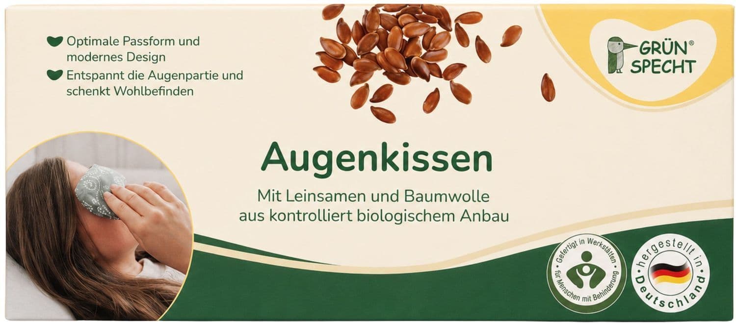Grünspecht Bio-Leinsamen-Augenkissen Natur Pur