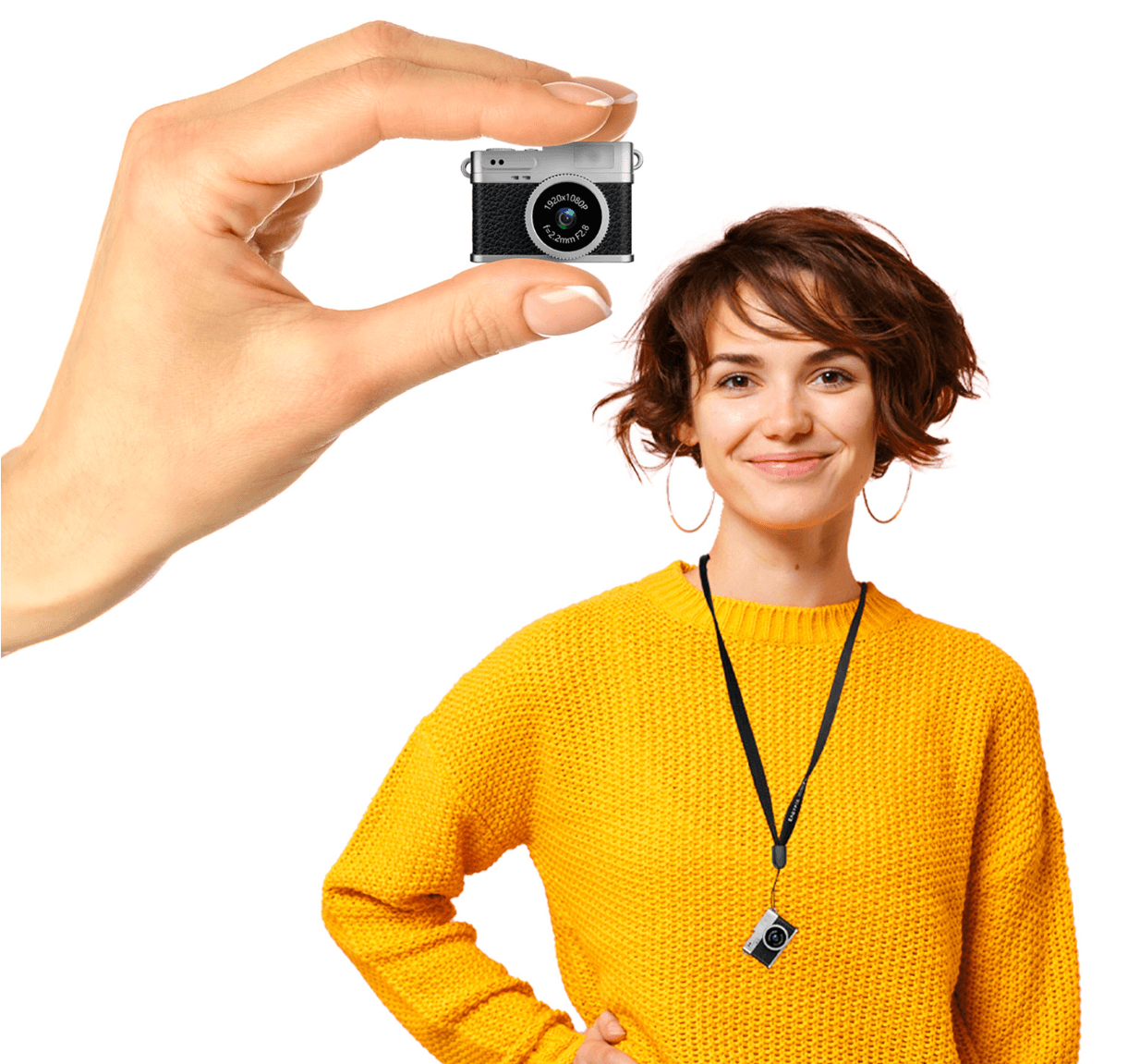 MiniPro XS1 Miniatur-Kamera – Full-HD, kompakte Überwachungskamera, tragbar, Easypix
