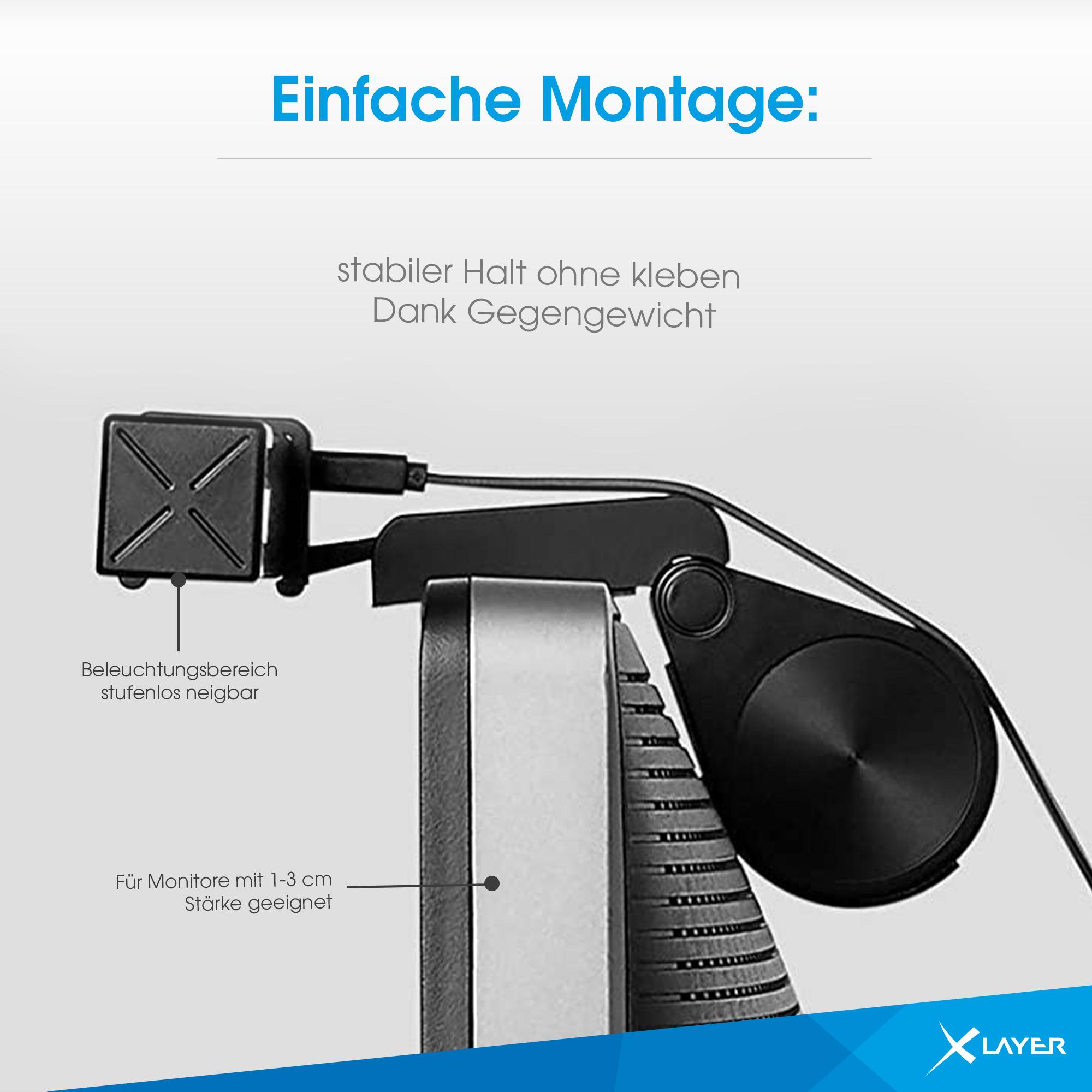 Produktbild XLayer LED Monitor Lampe Warm- und Kaltweiß, Dimmbar 6,5W Schwarz 6 von 8