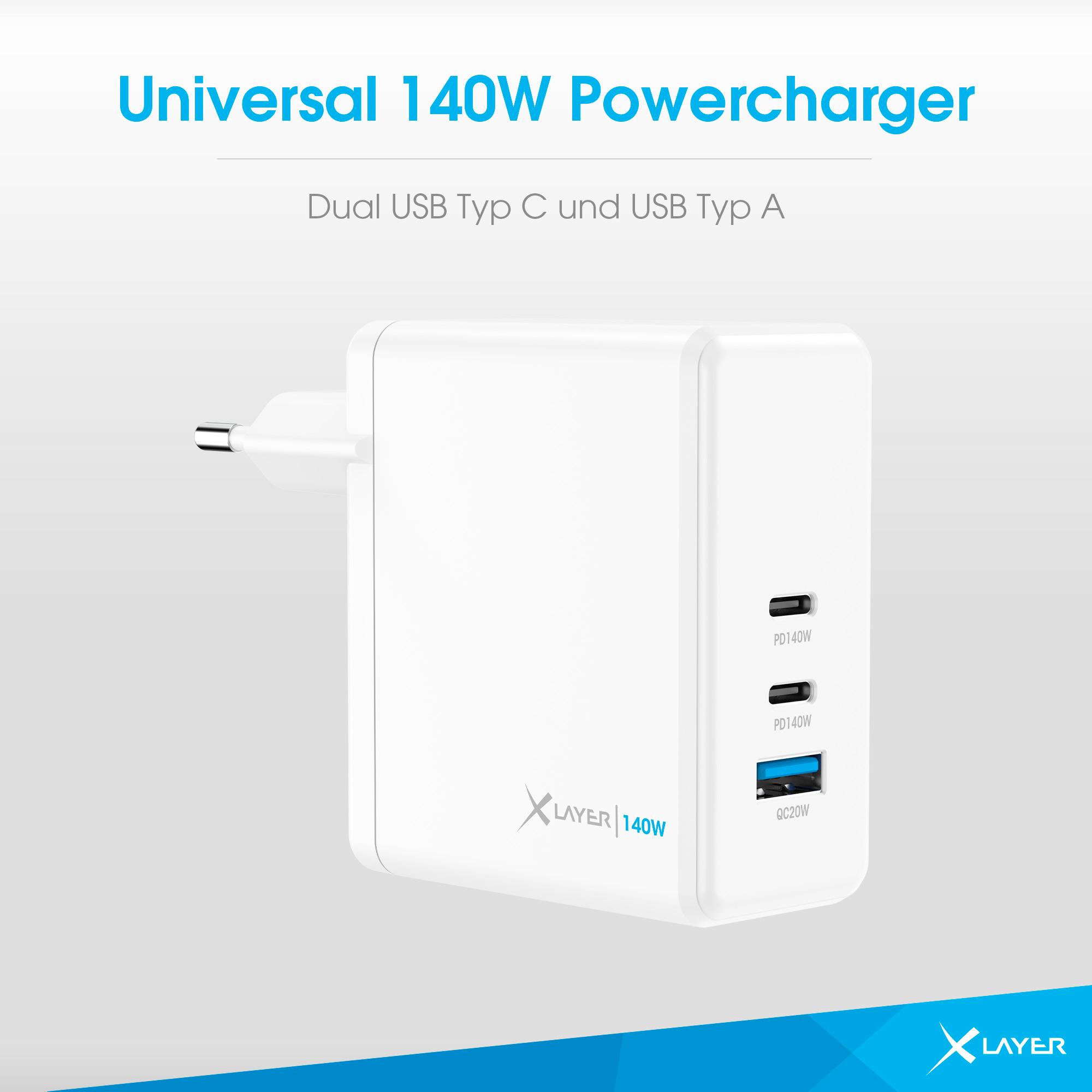 Produktbild XLayer Powercharger 140W mit 2x USB Typ C & 1x USB Typ A weiß 9 von 9