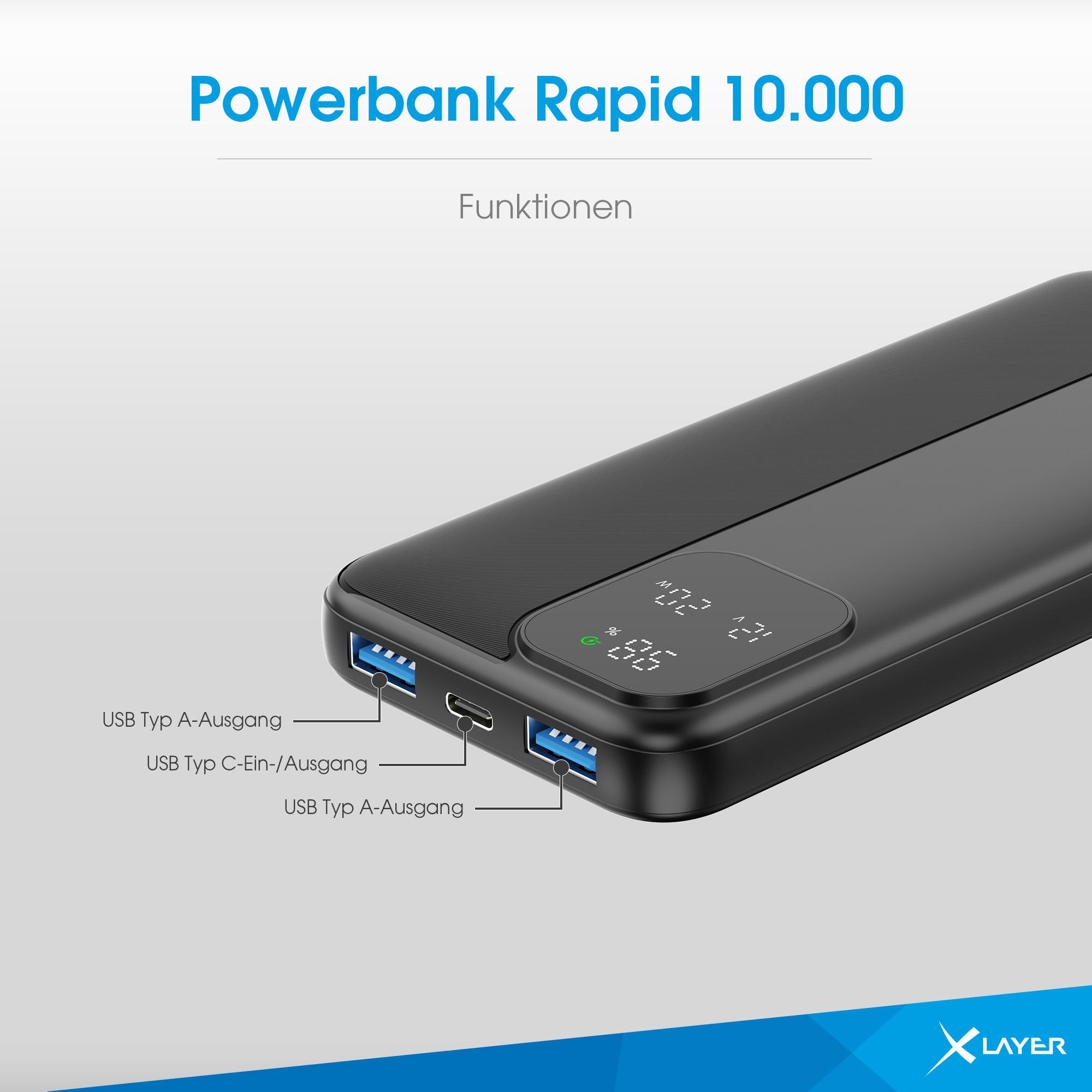 Produktbild XLayer Powerbank Rapid 10.000 mAh schwarz 11 von 11