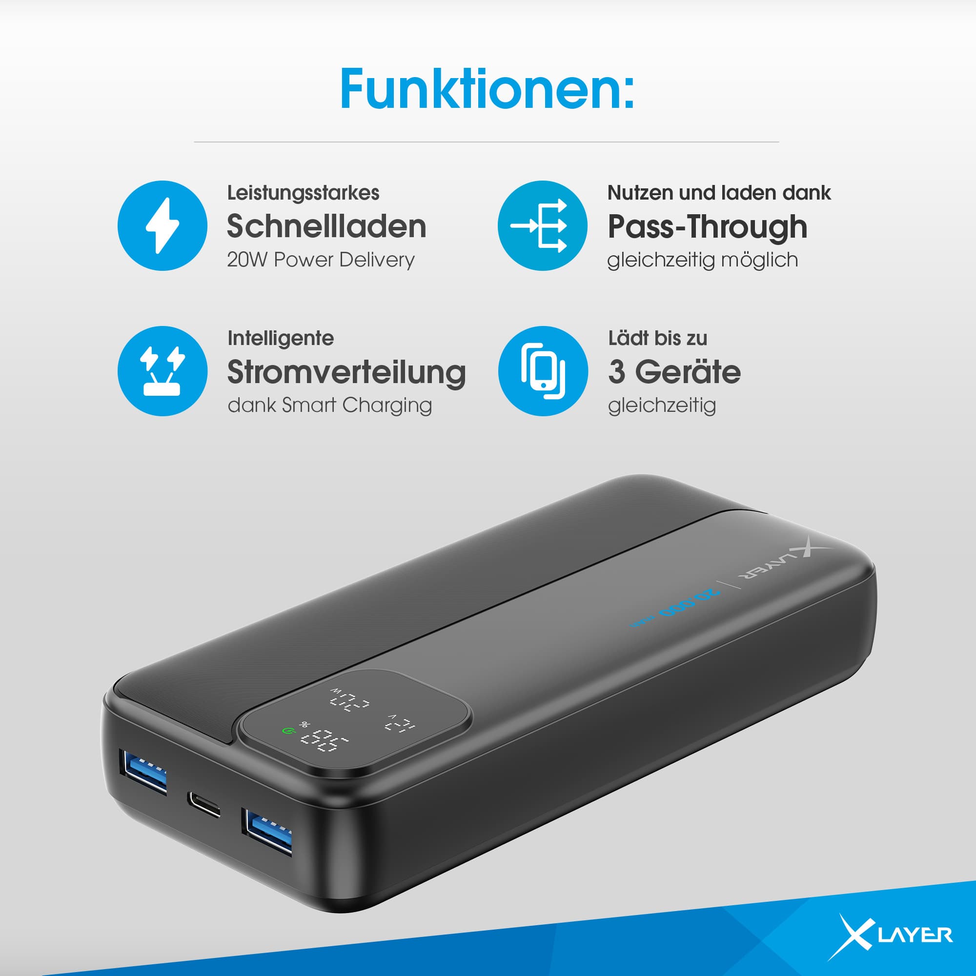 Produktbild XLayer Powerbank Rapid 20.000 mAh schwarz 9 von 9