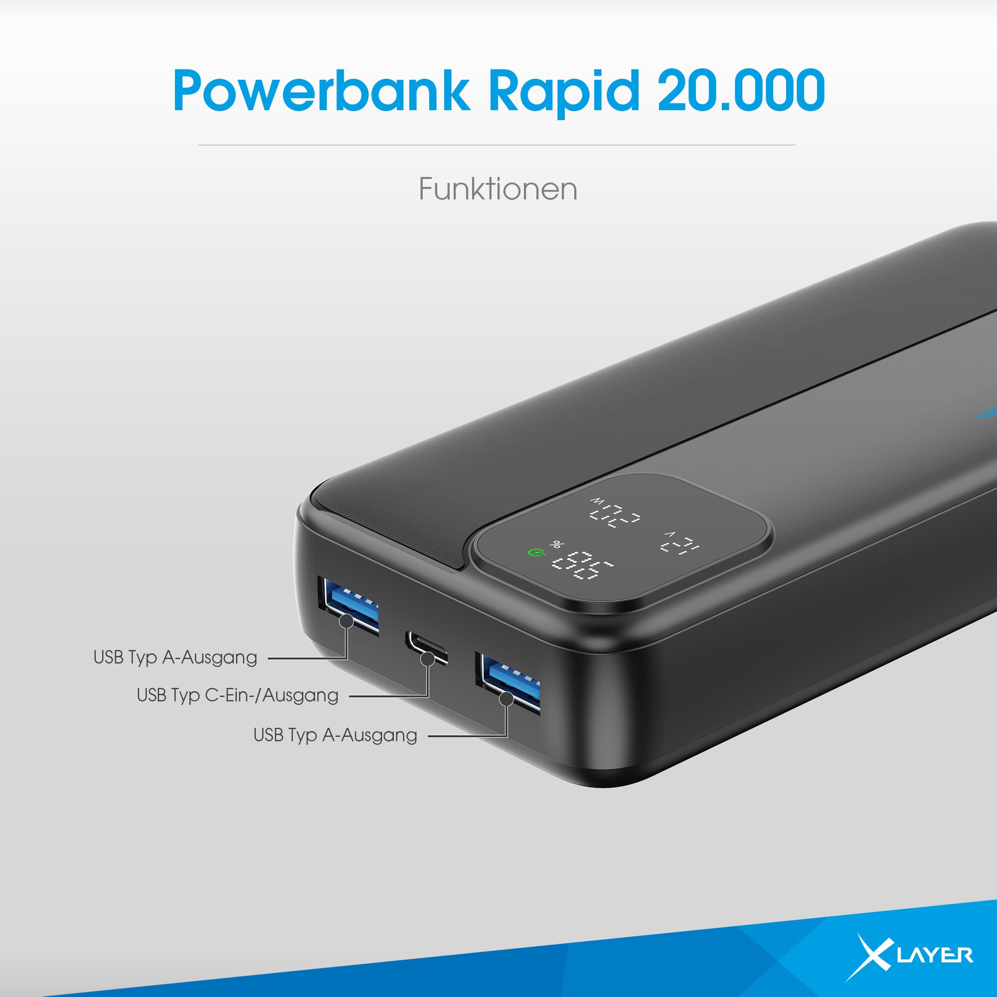Produktbild XLayer Powerbank Rapid 20.000 mAh schwarz 7 von 9