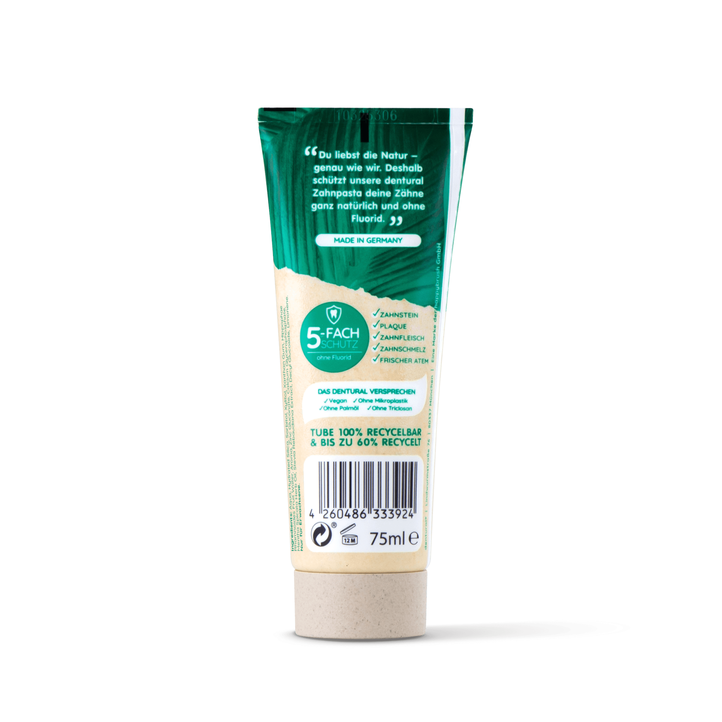 Produktbild Dentural Zahnpasta Natural fluoridfrei 2 von 4