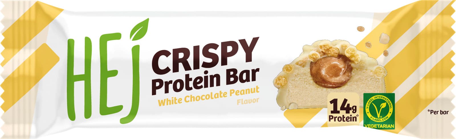 HEJ Natural Crispy Protein Bar White Chocolate Peanut Flavor