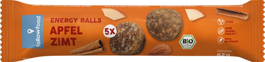 followfood Bio Energy Balls Apfel Zimt