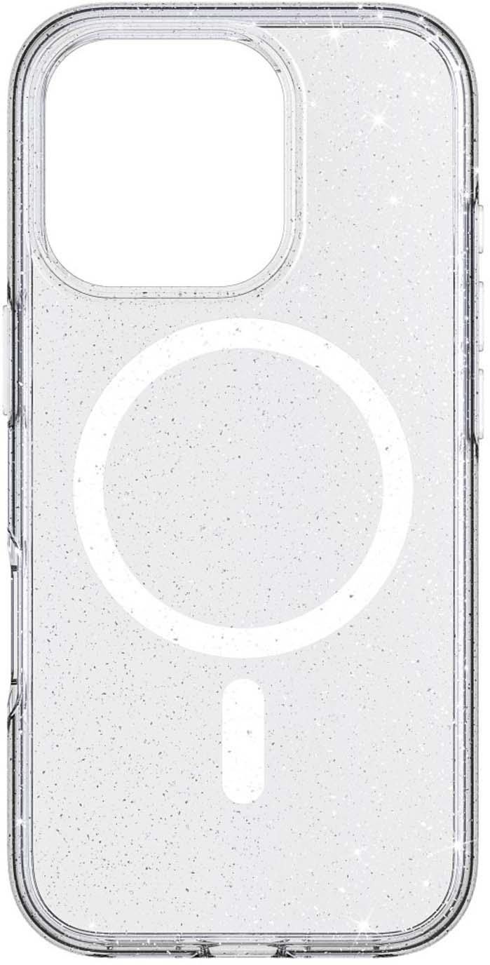 WHITE DIAMONDS Cover "Mag Glitter Case" für Apple iPhone 16 Pro, Transparent