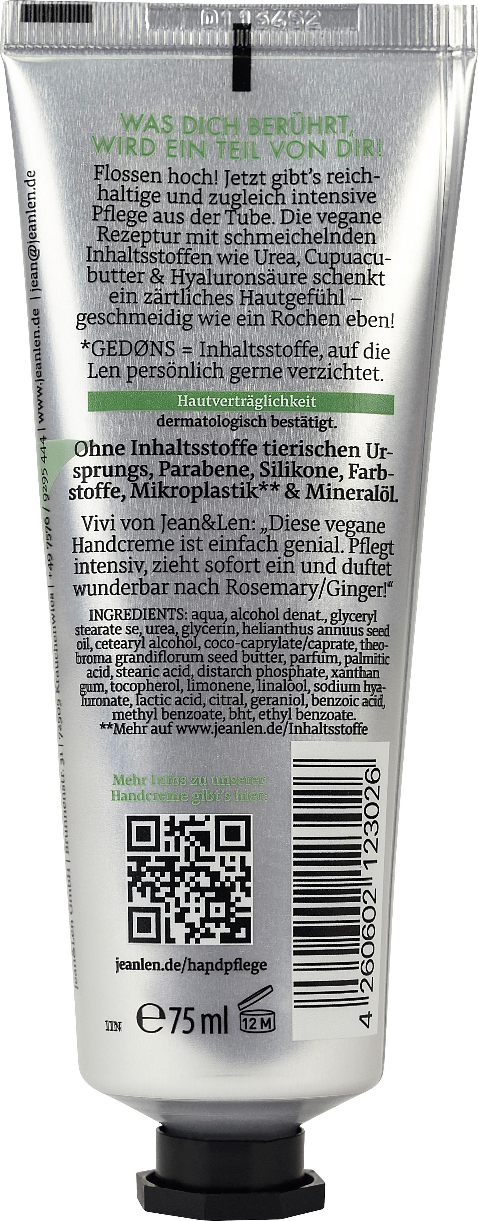Produktbild Jean&Len Handcreme Rochen 5% Urea Rosemary/Ginger 2 von 9