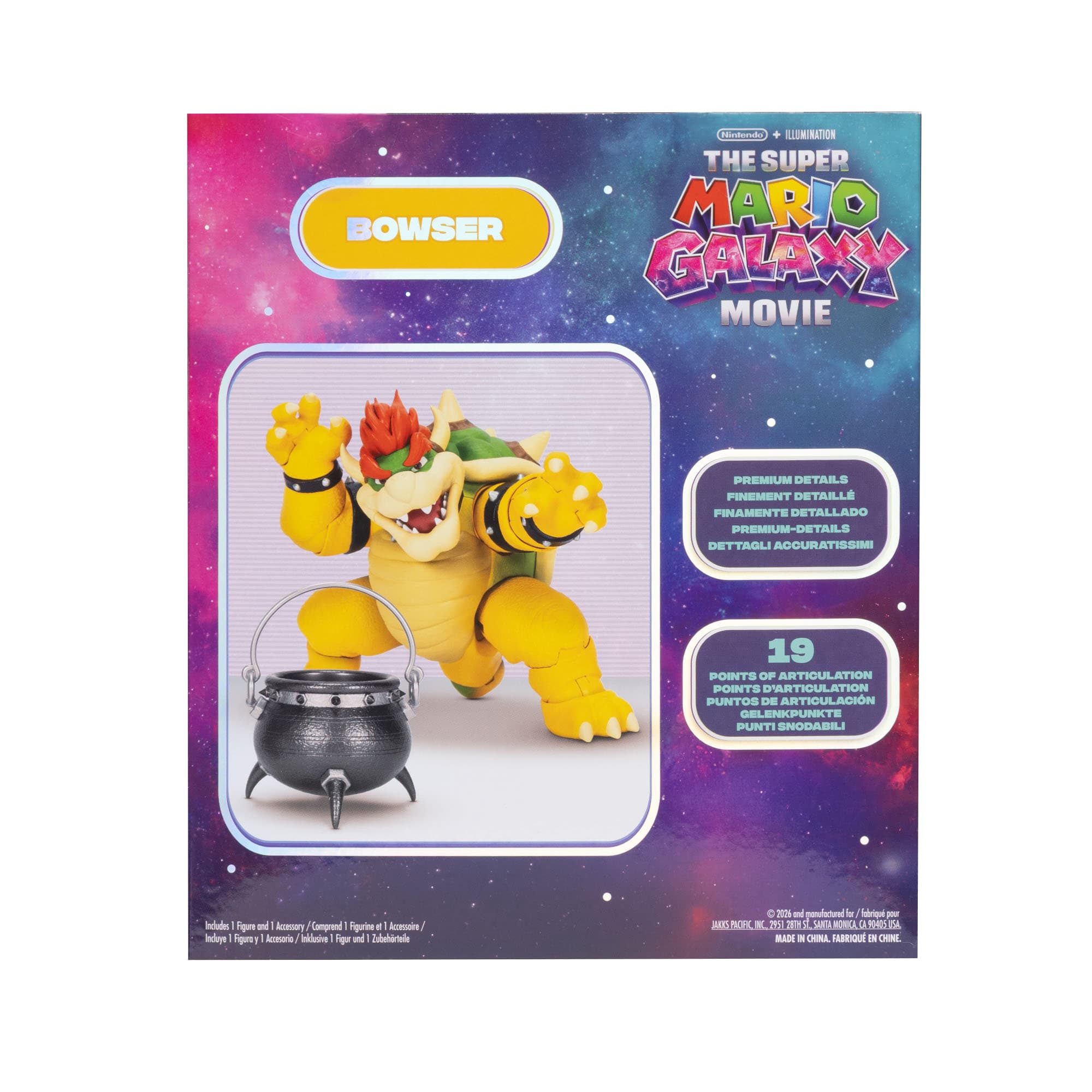 Super Mario Galaxy-Film – 15 cm große Bowser-Figur mit Kessel-Zubehör