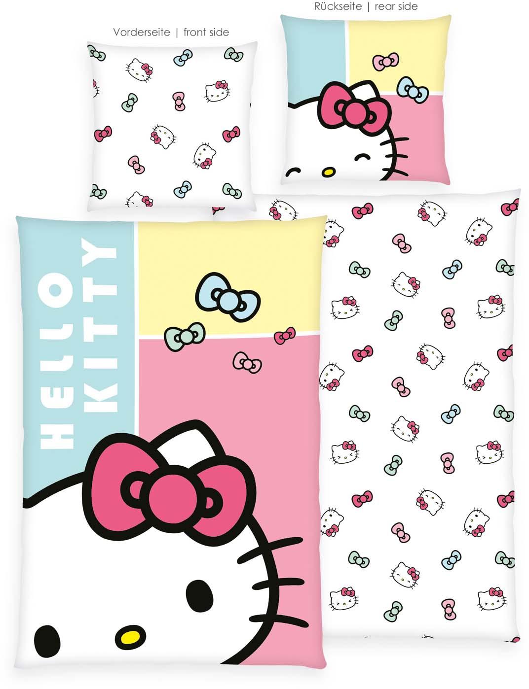Produktbild Hello Kitty Kinderbettwäsche 80x80cm, 135x200cm 2 von 6