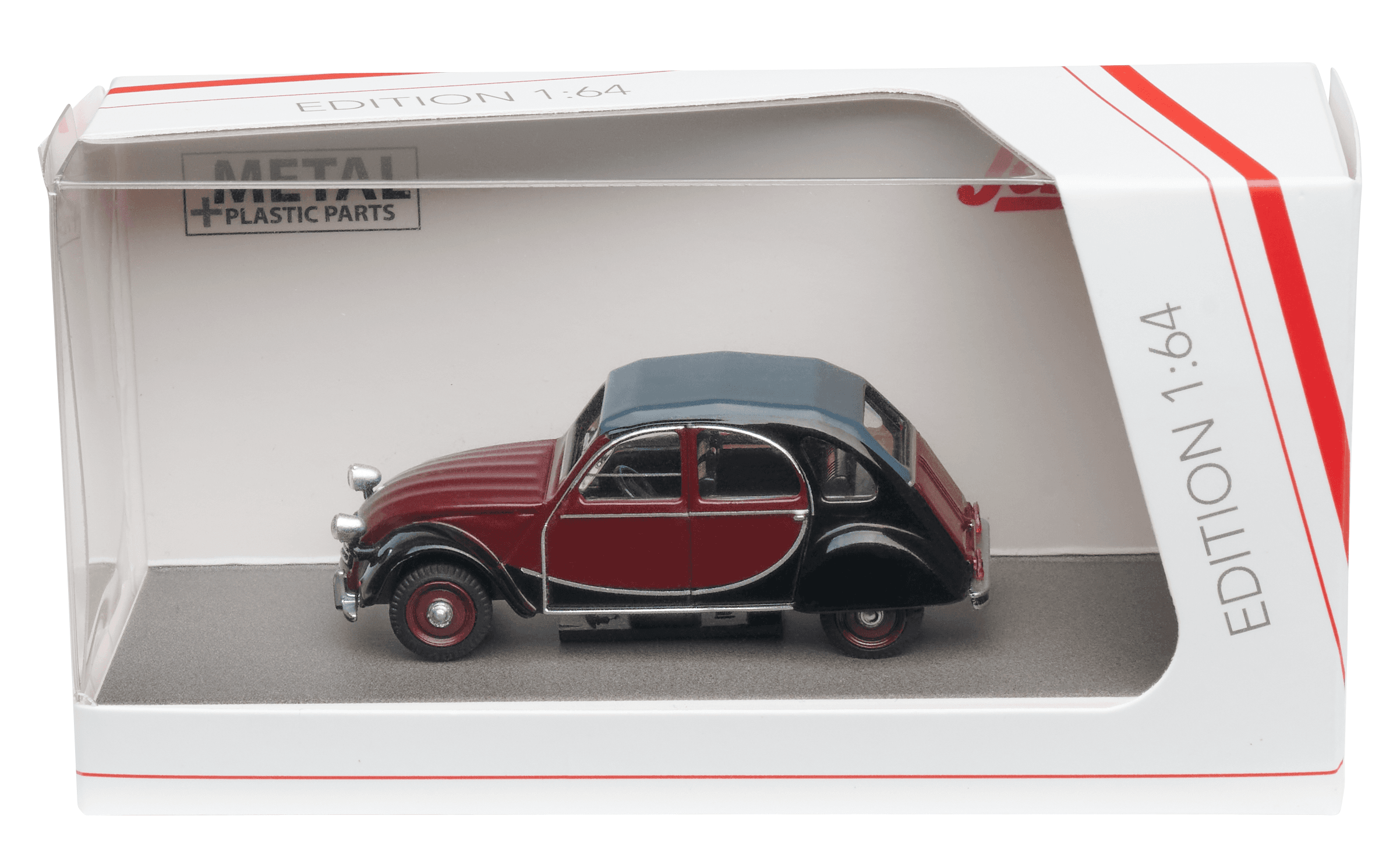 Schuco - 1:64 Citroen 2CV Charlsten Weinrot/Schw.