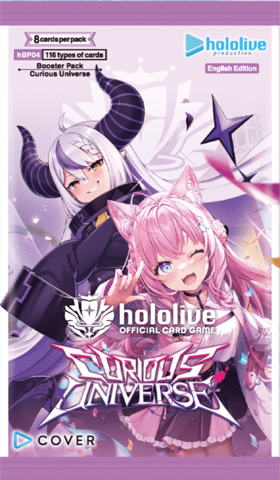 Hololive Official Card Game – Booster Pack Curious Universe (HBP04E), 8 Karten pro Pack