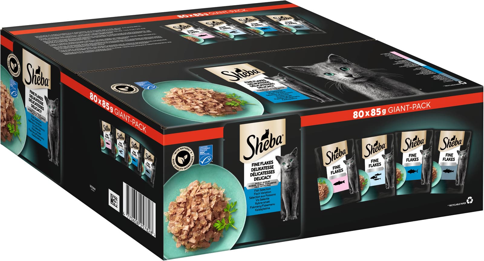 SHEBA® Delikatesse Fisch Variation in Gelee MSC 80x85g Giant-Pack