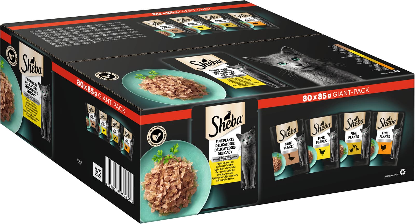 SHEBA® Delikatesse Geflügel Variation in Gelee 80x85g Giant-Pack