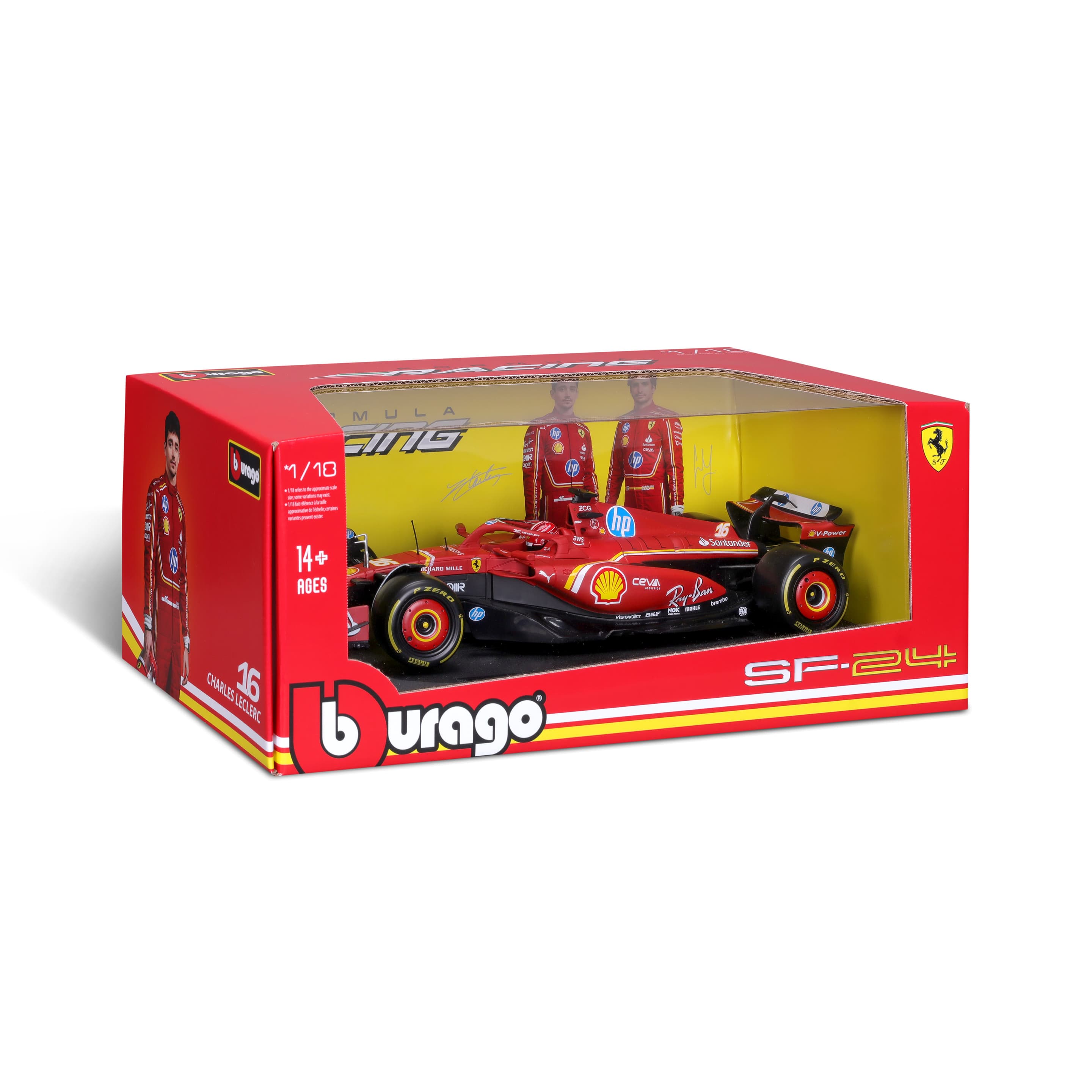 Produktbild Bburago - 1:18 Formel 1 Ferrari SF-24 "Imola-Version" (2024) - Charles Leclerc 7 von 9