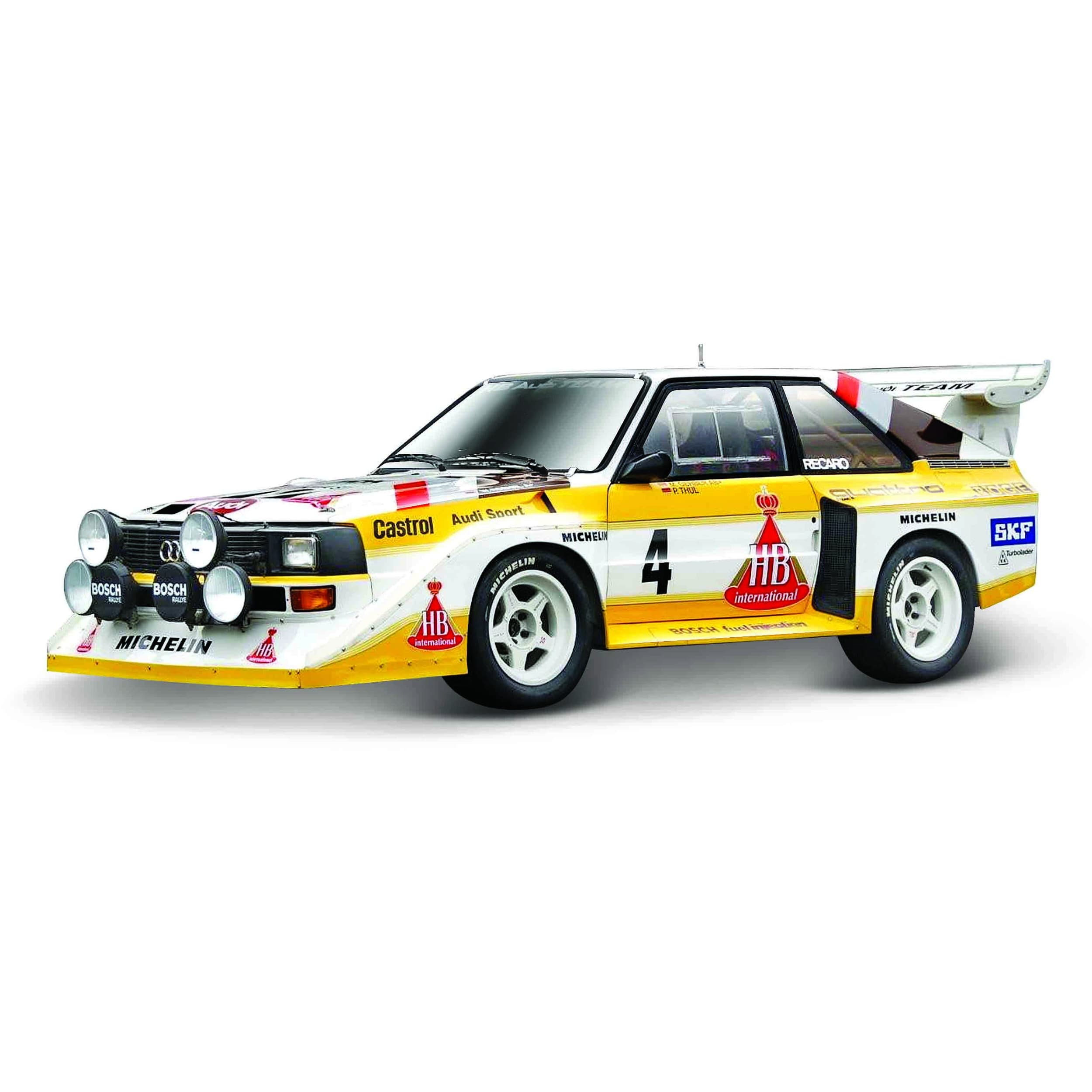 Bburago 1:24 Audi Sport Quattro S1 '85, gelb/weiß