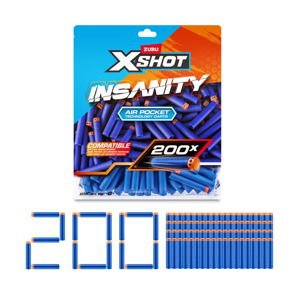 ZURU 36624 - XSHOT Insanity Nachfüllpackung 200 Darts