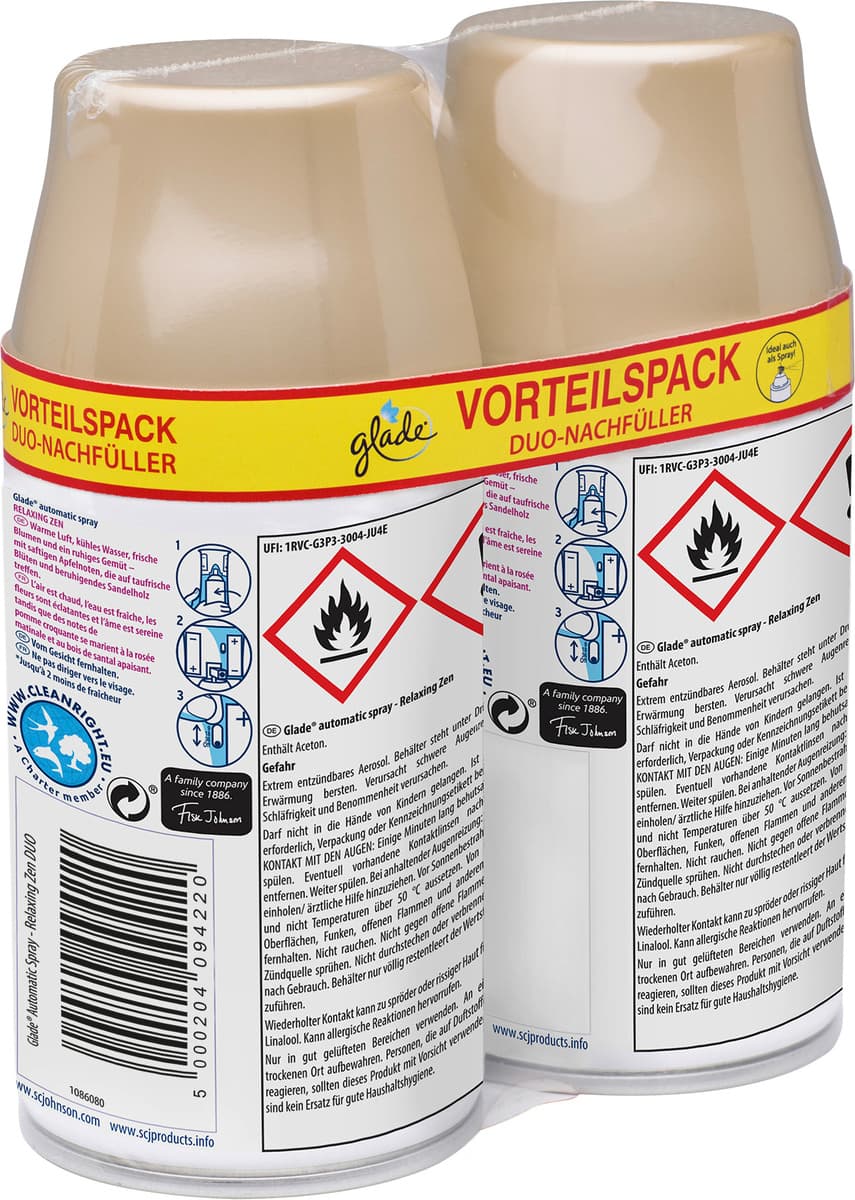 Produktbild Glade Automatic Spray Nachfüller Relaxing Zen Doppelpack 2 von 2
