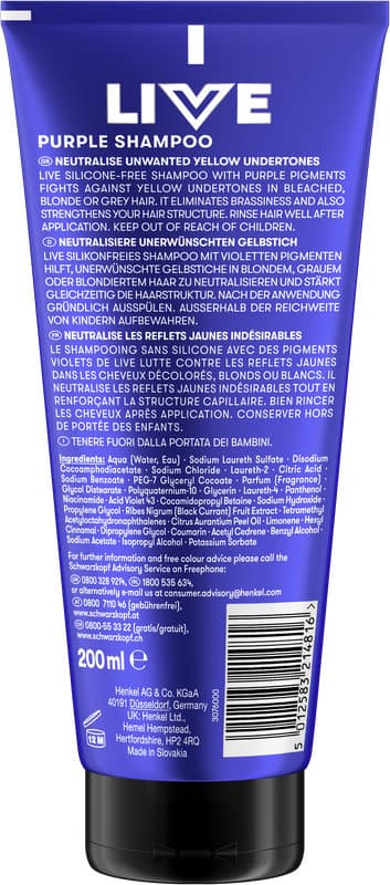 Schwarzkopf LIVE Purple Shampoo 