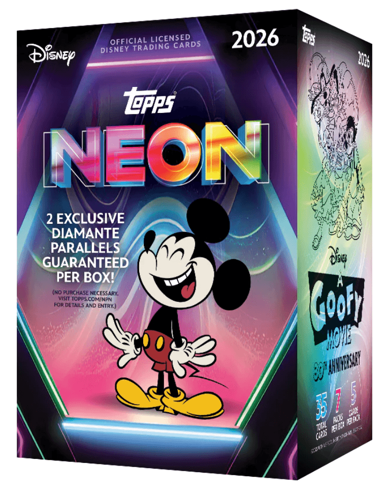 Topps Disney Neon 2026 Value Box – Trading Cards mit 2 exklusiven Diamant‑Parallels