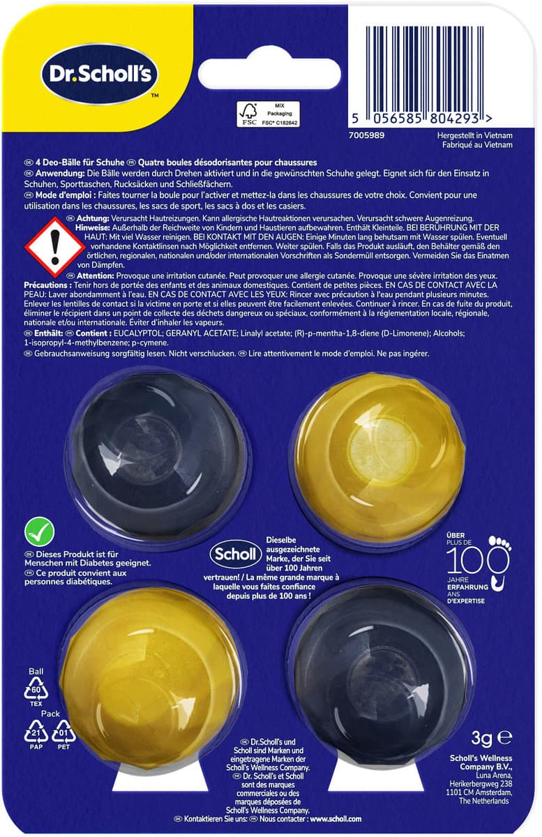 Produktbild Dr. Scholl's Schuh Deo Bälle 3 von 9
