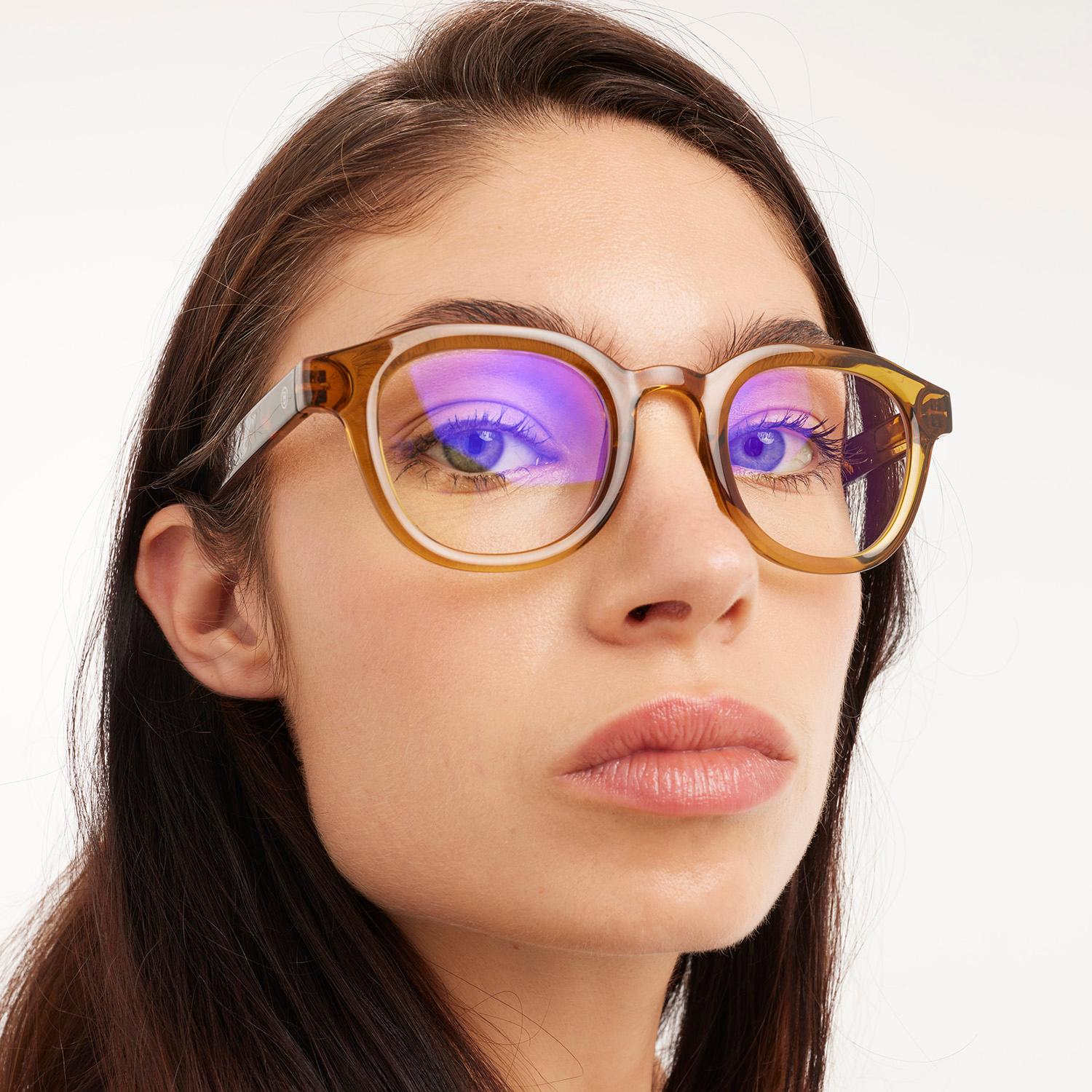 Produktbild Barner Designerbrille mit Blaulichtfilter Lesebrille Andy Ecru Olive Combi Glossy +2,0 6 von 6