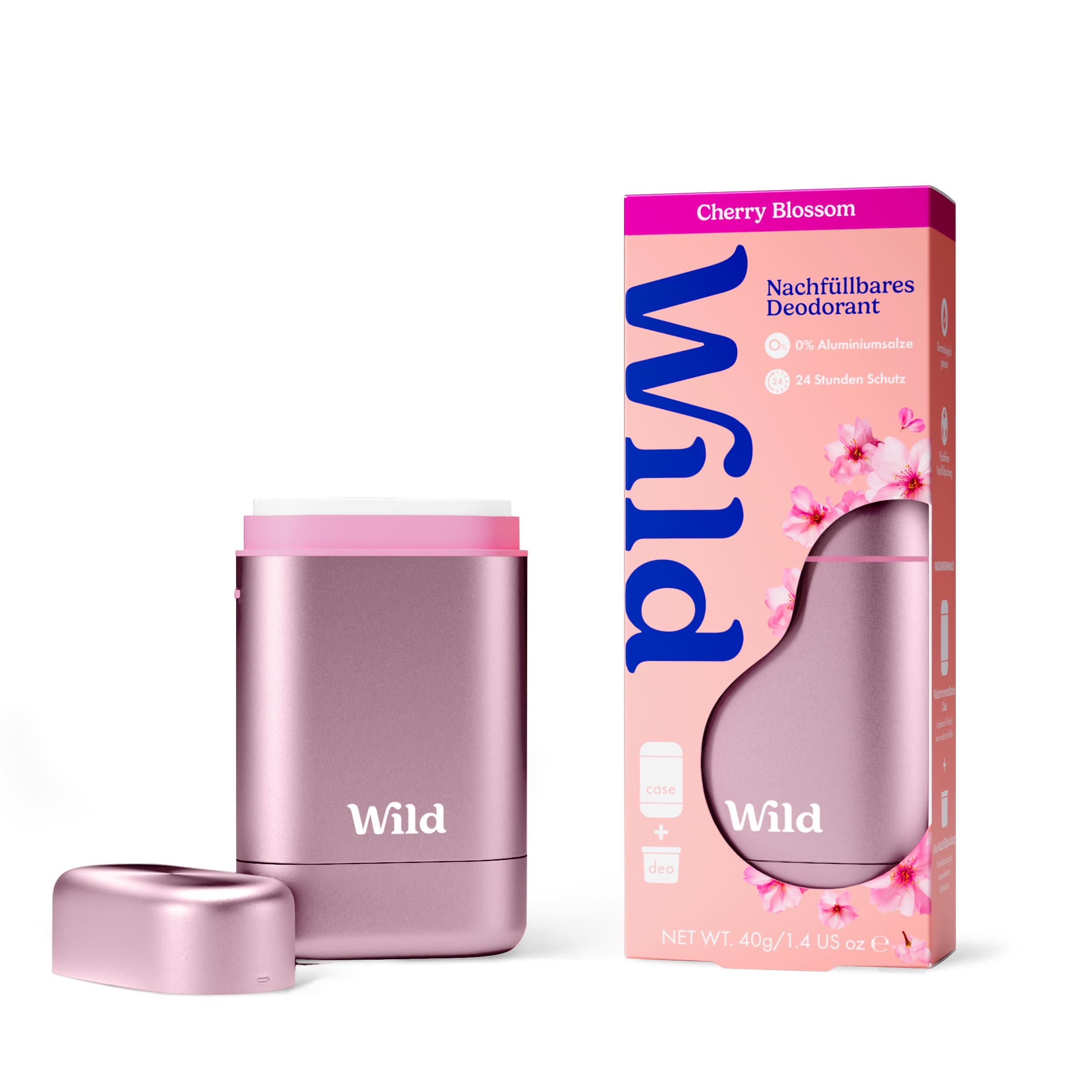 Wild Deodorant Pink & Cherry Blossom Startpaket Nachfüllbar