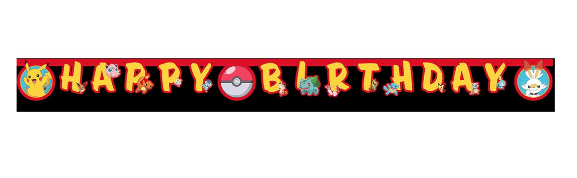 Procos - Pokémon Happy Birthday Girlande – Bunte Geburtstagsdeko für Kinderparty, ca. 2,3 m