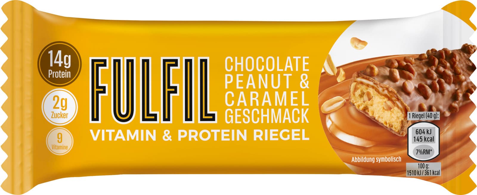 Fulfil Vitamin & Protein Riegel Chocolate Peanut & Caramel Geschmack 