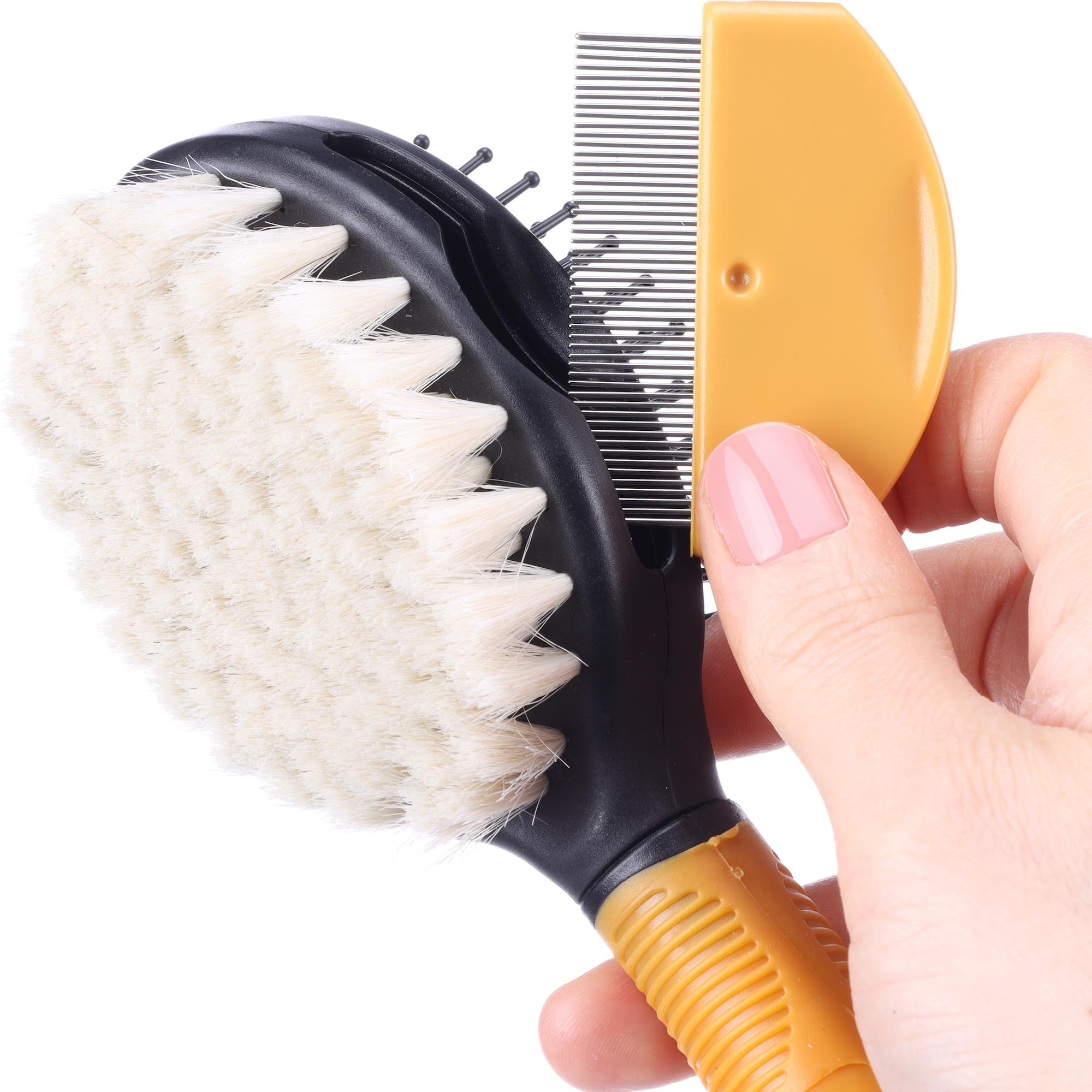 FLAMINGO Hundezubehör 3in1 Stiftbürste & Flohkamm für Welpen