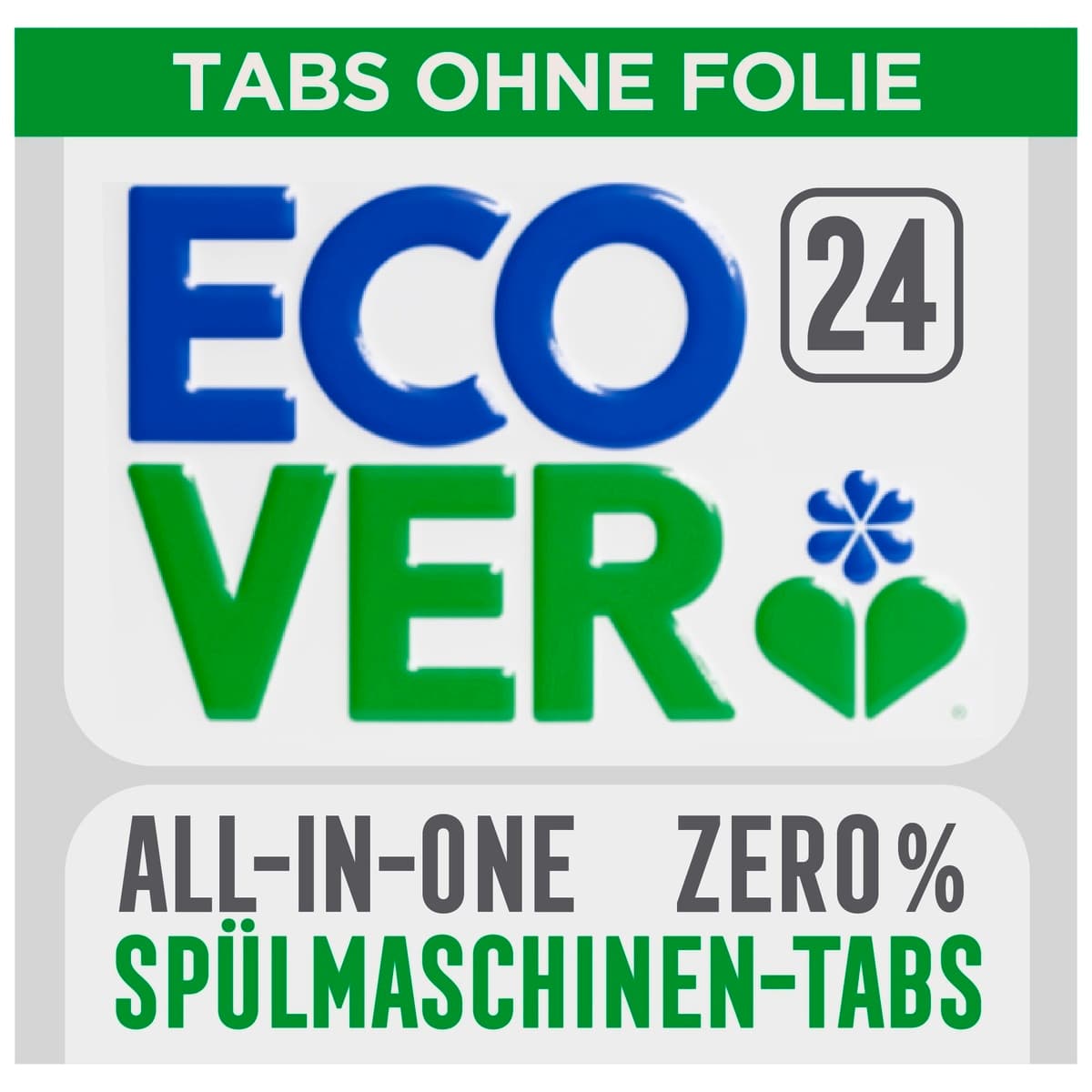 Ecover Spülmaschinentabs All-In-One Zero %, 24 Tabs ohne Plastikfolie