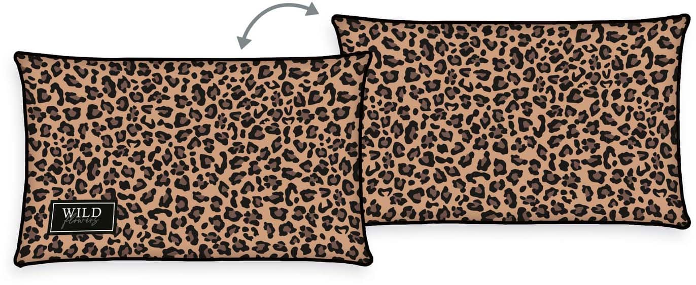 Wild Flowers Dekokissen Leopard Soft Velboa